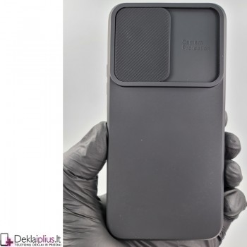 Švelnus guminis dėklas su kameros apsauga - juodas (Samsung S22)